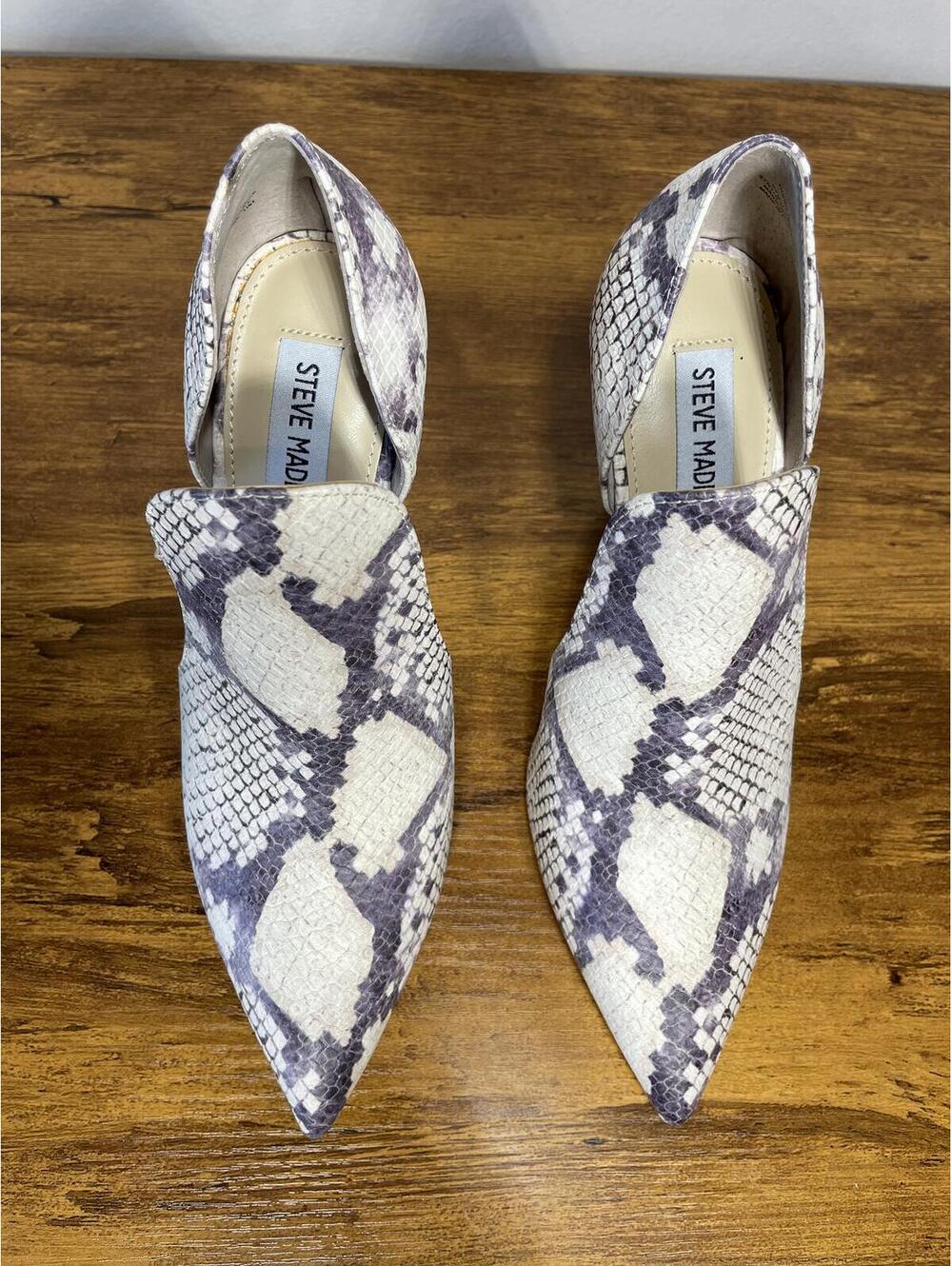 DOLLY Natural Snakeskin Pointed Toe Stiletto Pump 6.5 norm - Picture 5 of 7